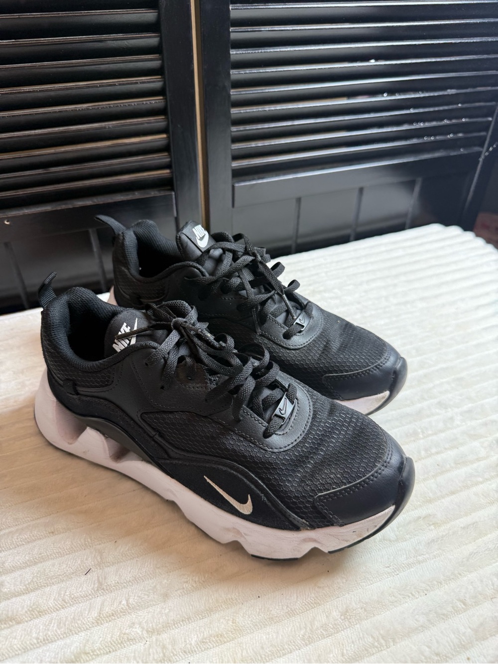 Nike Black Sneakers with White Soles